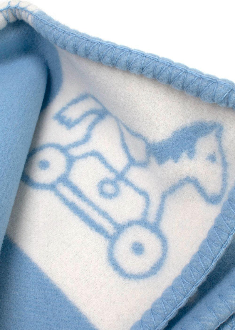 Hermes Blue Wool and Cashmere Adada Avalon Baby Blanket