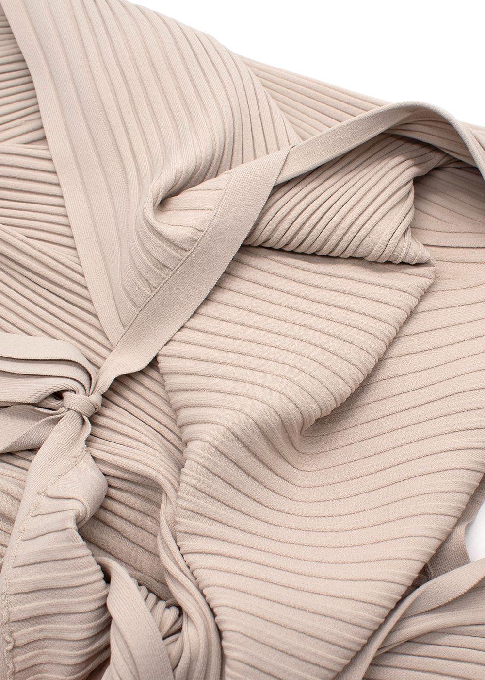 Helmut Lang Natural Ribbed Bow Detail Backless Top