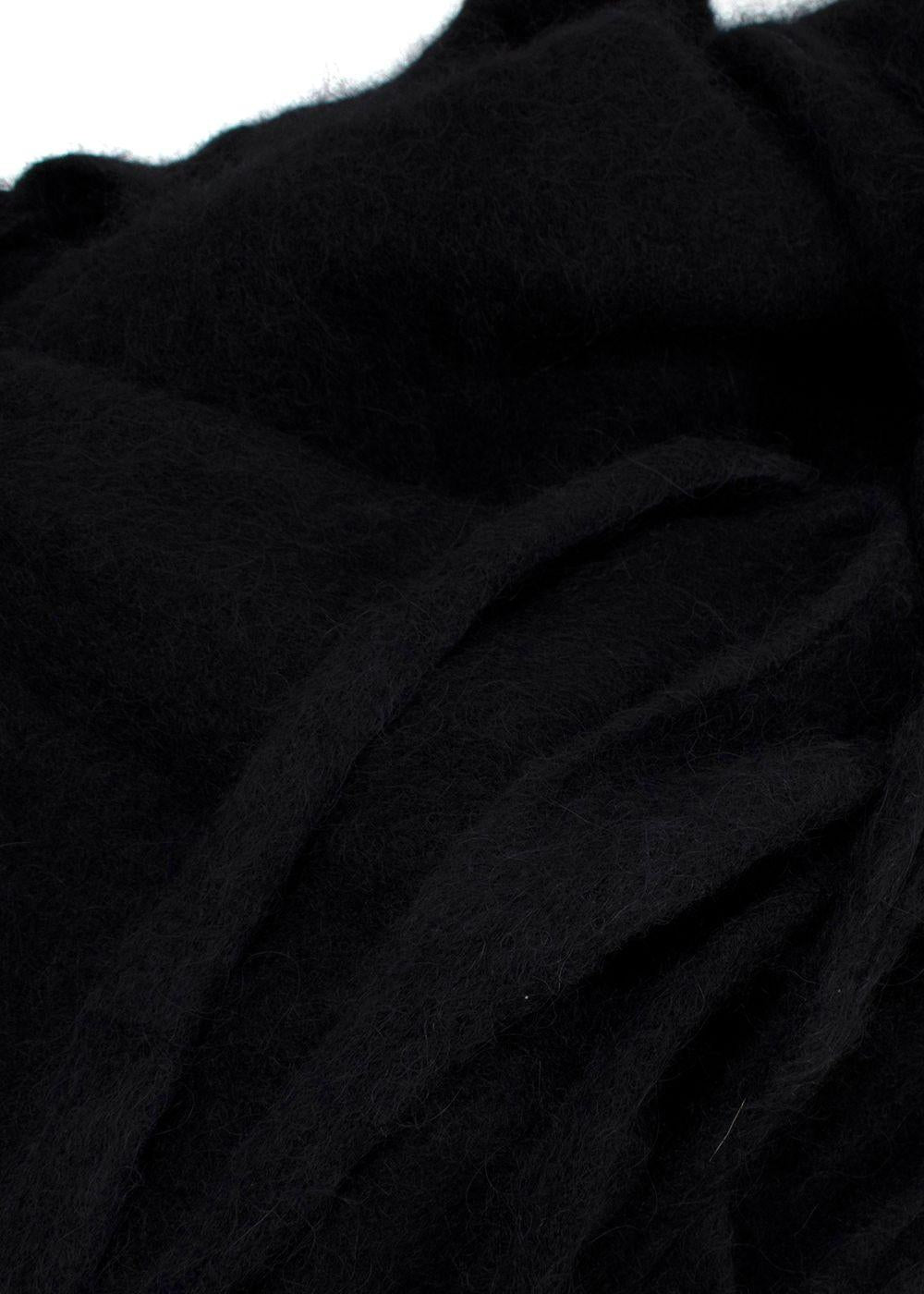 Ganni Black Brushed Alpaca Wrap Jumper