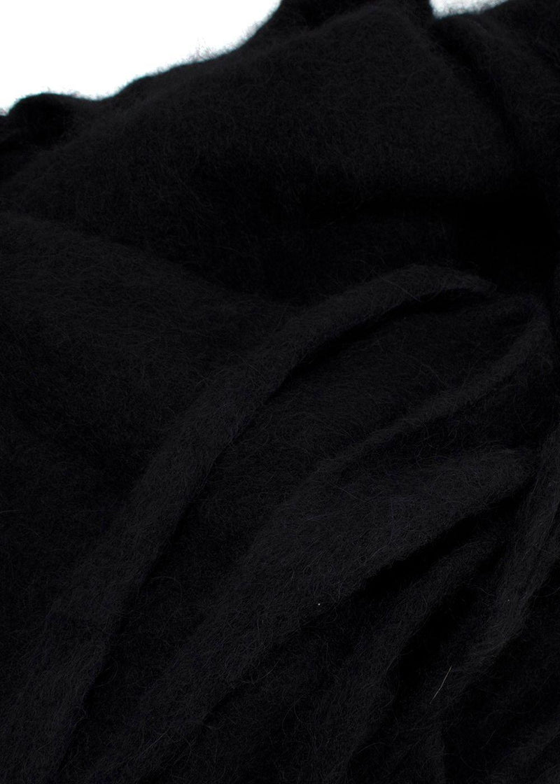 Ganni Black Brushed Alpaca Wrap Jumper