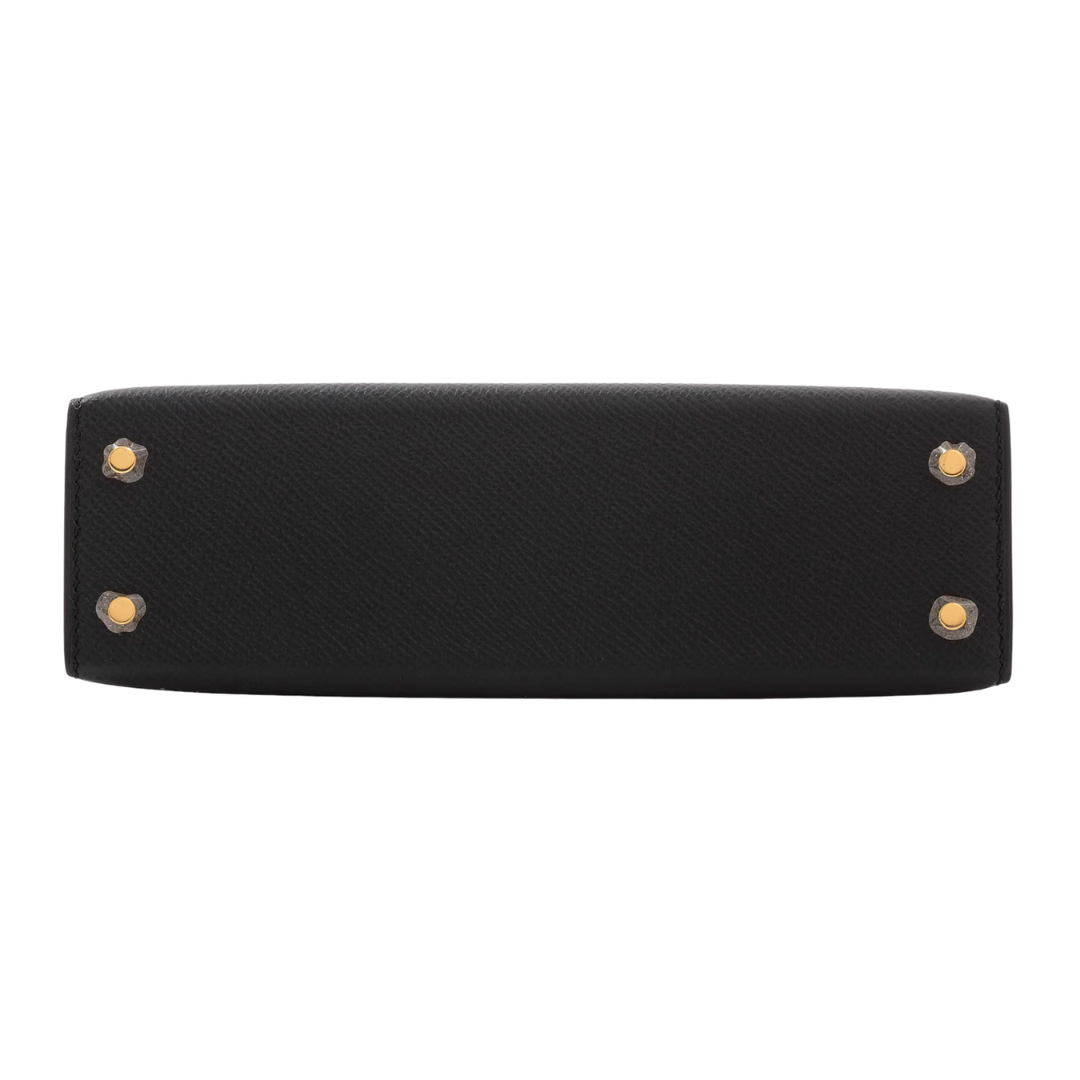 Hermès Kelly 20cm Epsom Sellier Noir Gold Hardware