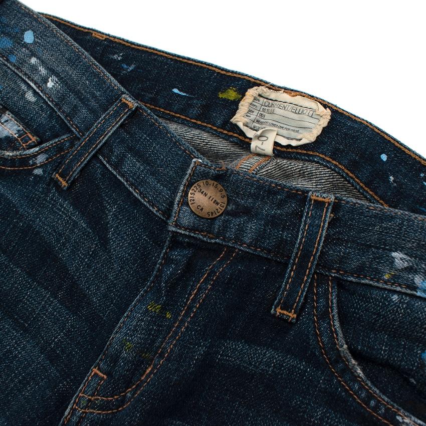 Current Elliott Blue Denim The Skinny Paint Jeans