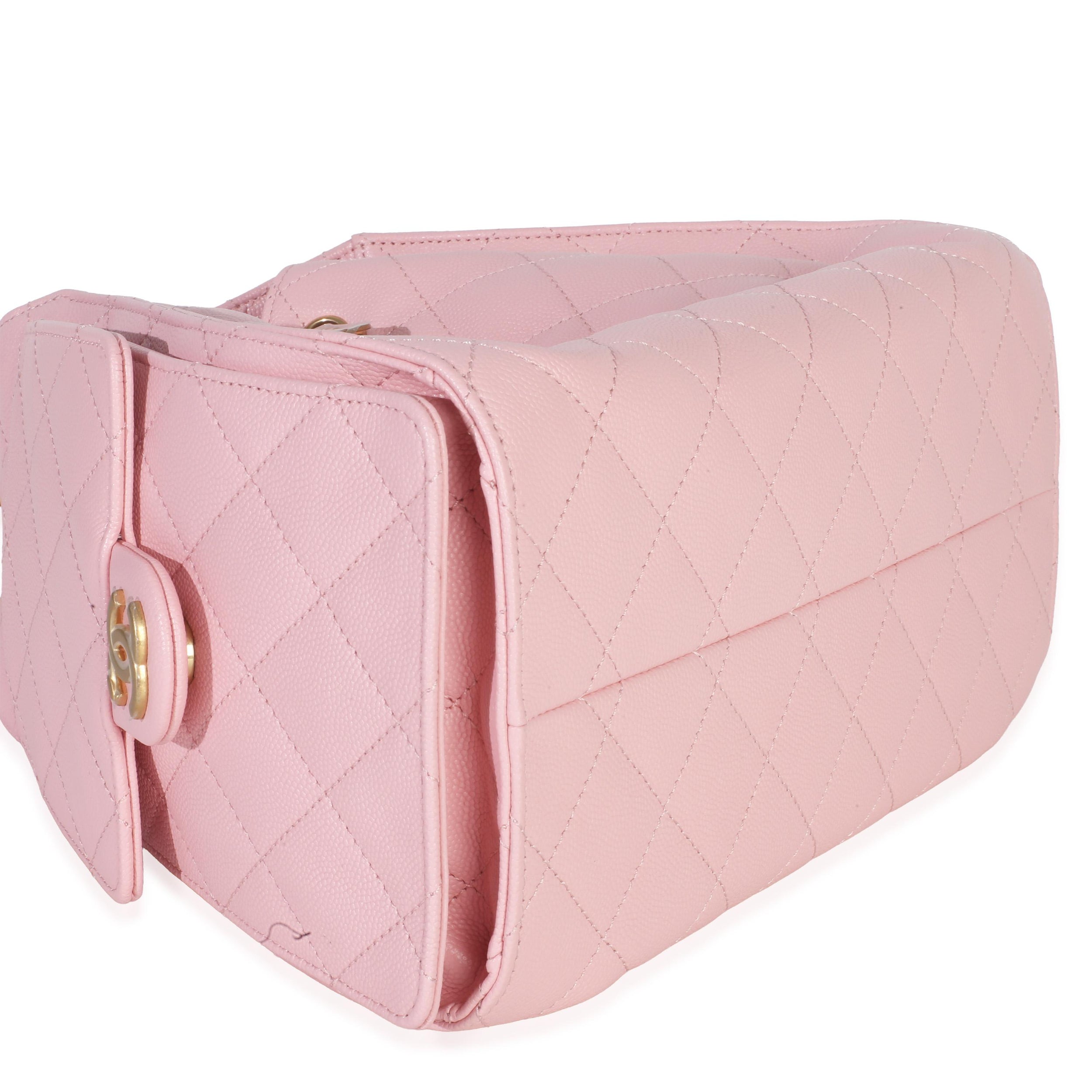 Chanel Baby Pink Quilted Caviar Small Chanel 25 Hobo