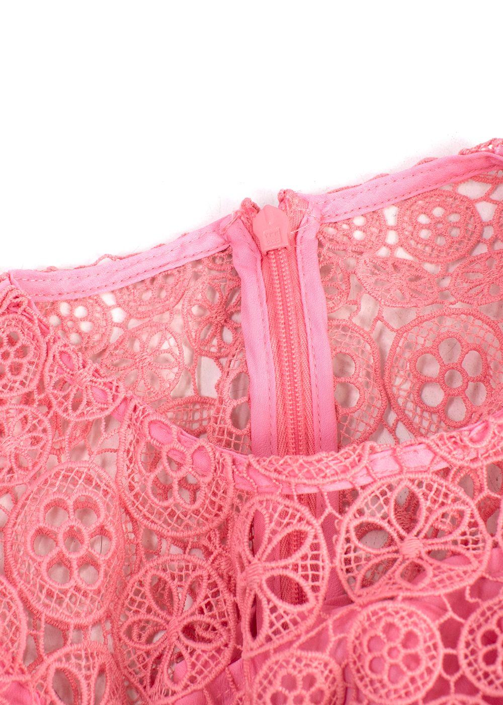Self Portrait Kids  Pink Guipure  Lace Dress