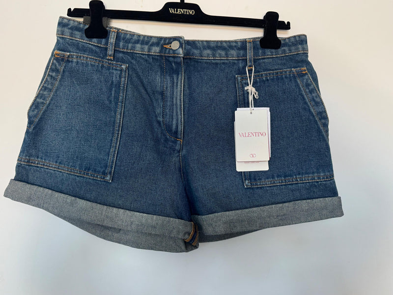 Valentino Denim Cuffed Shorts