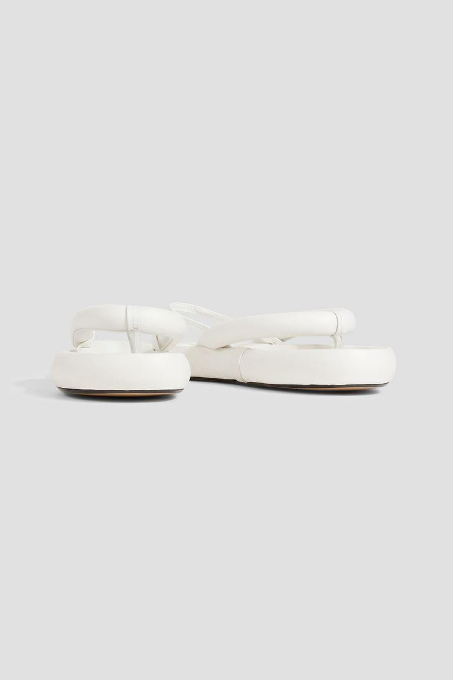 Isabel Marant White Leather “Orene” Platform Sandals