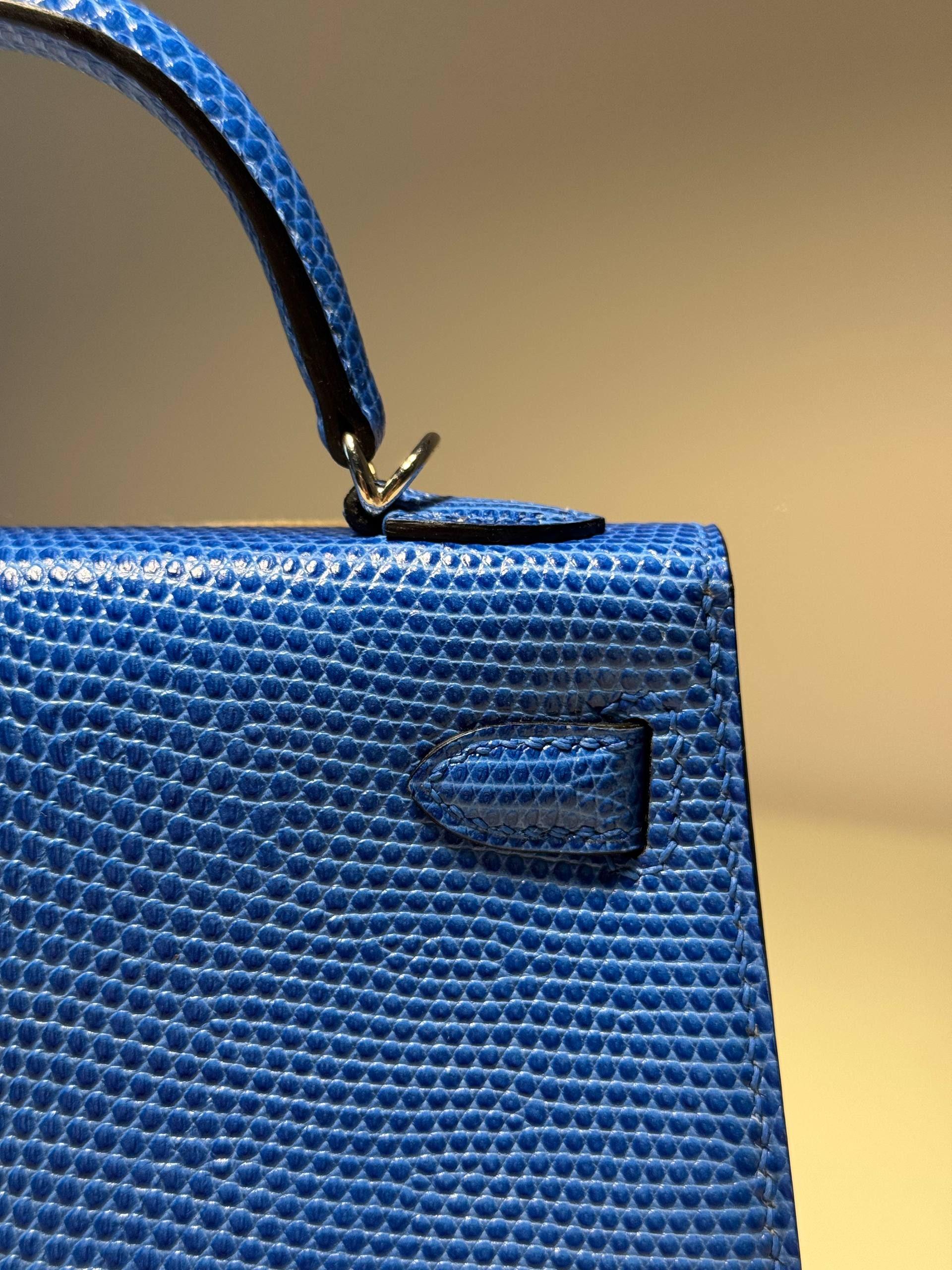 Hermes Rare Bleu Sapphire Mini Kelly II - Full set with receipt No CITES