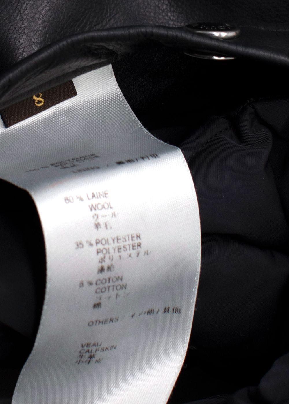 Louis Vuitton Kid's Black Quilted Jacket With Leather Pockets
