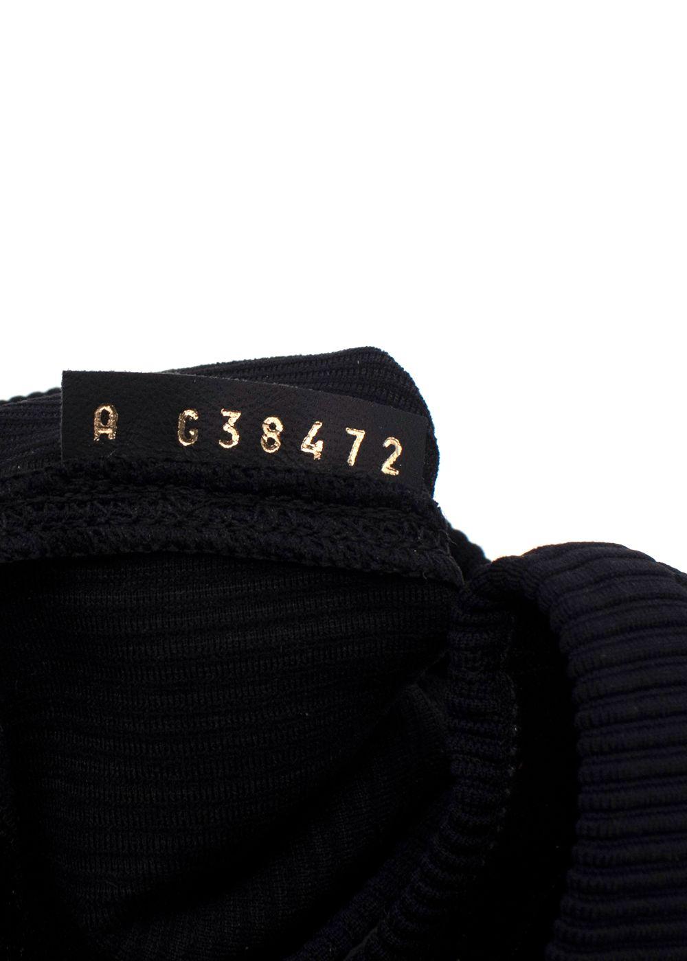 Chanel Navy Ribbed Stirrup Socks