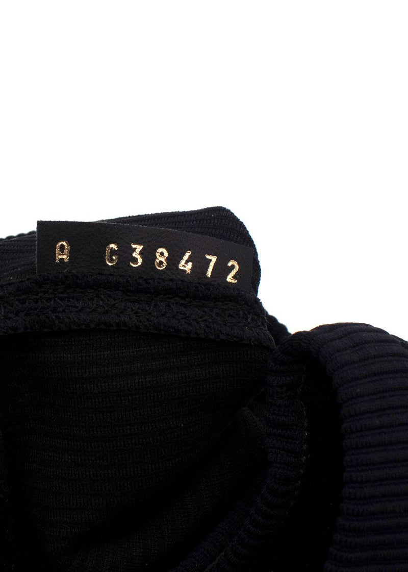 Chanel Navy Ribbed Stirrup Socks
