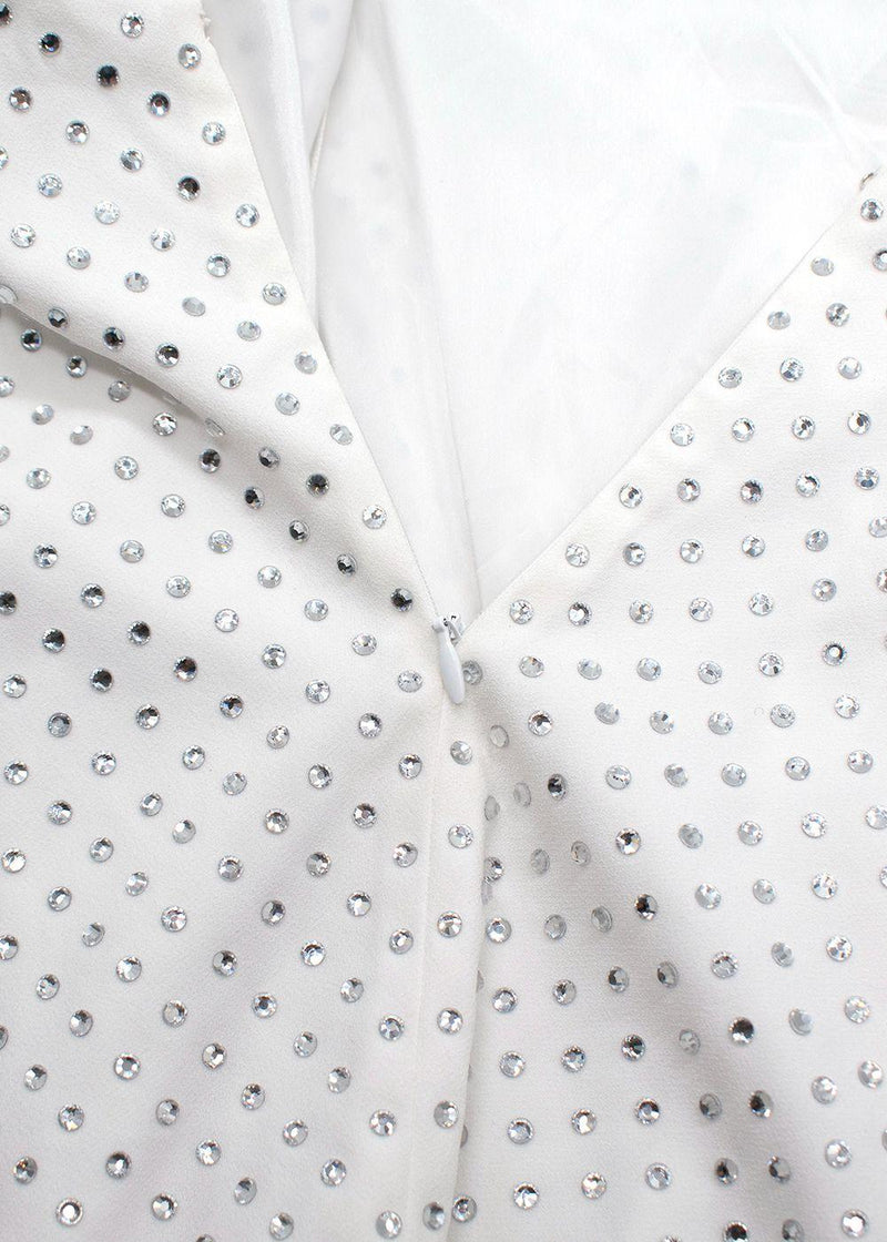 Amen White Rhinestone-Embellished Mini Dress