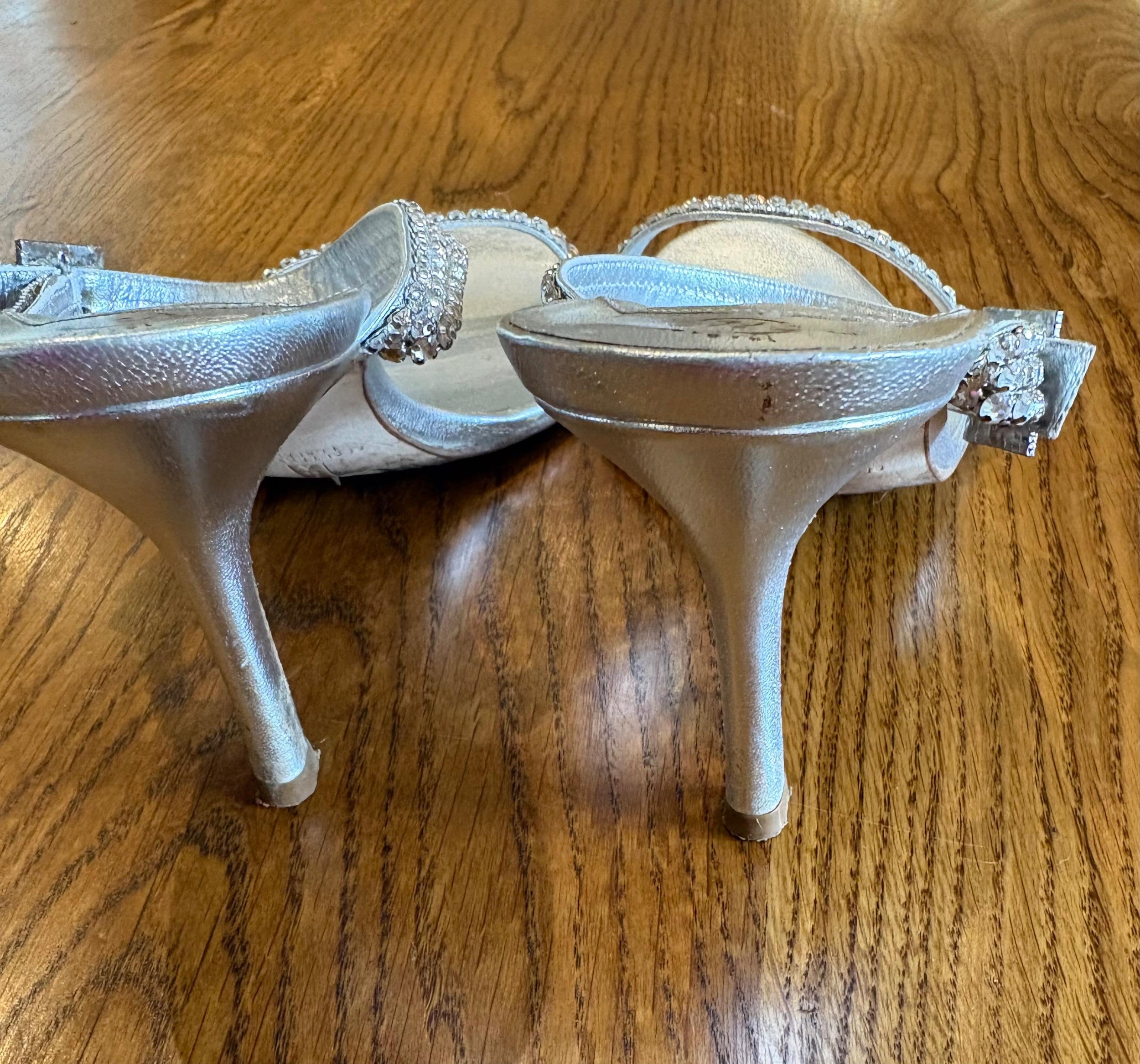 Gina Embellished Silver Sandals