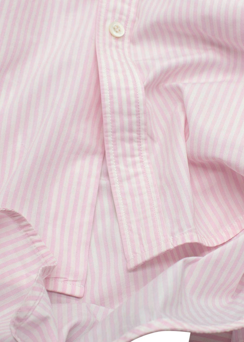 Balenciaga  Pink Striped Shirt with Neck Tie and Logo Detail