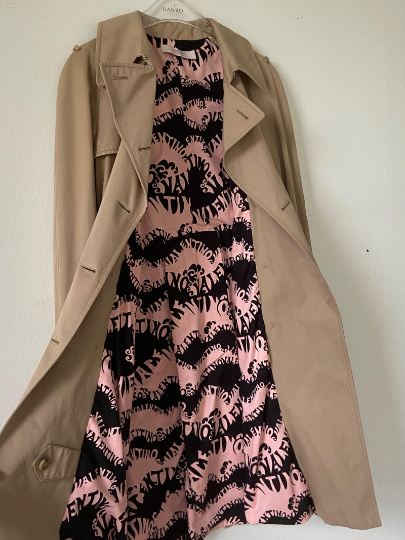 Beige Double Breasted Short Trench Coat