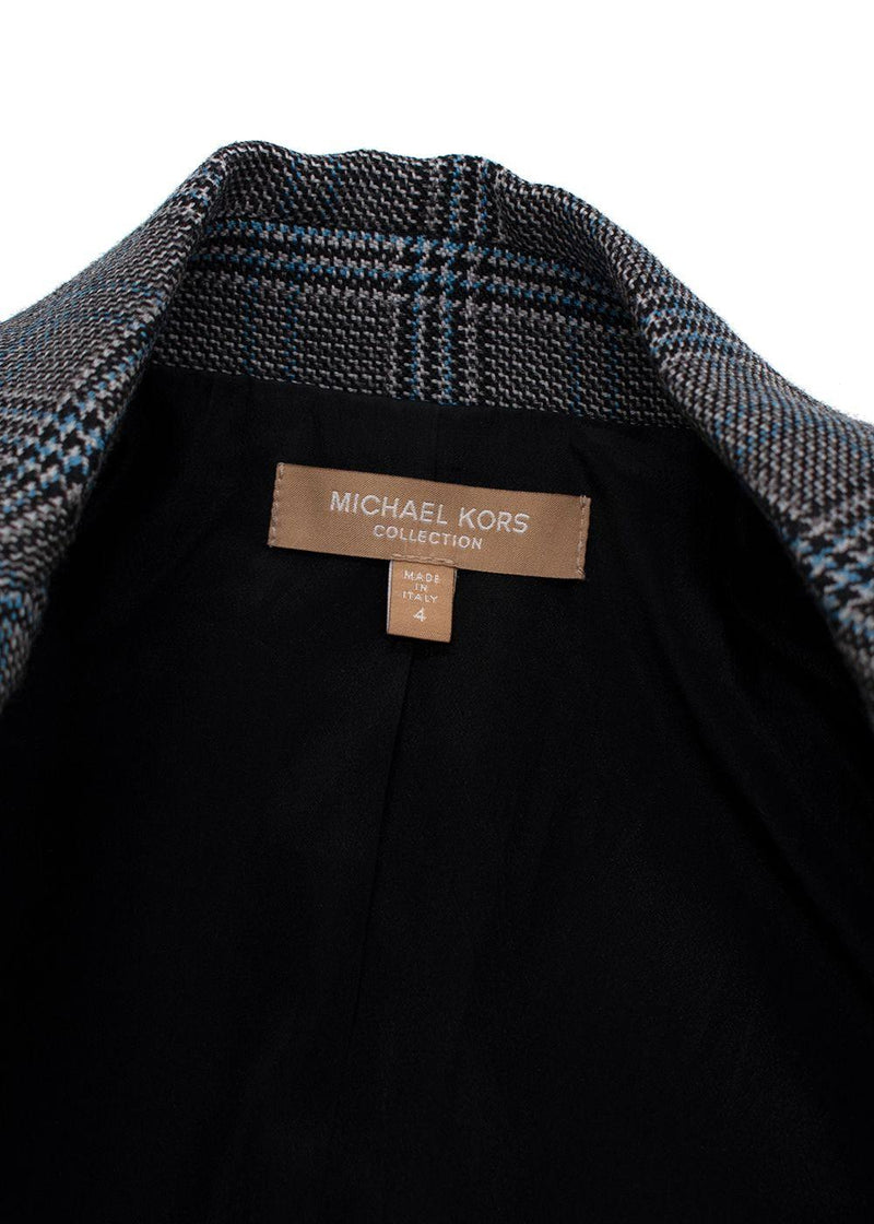 Michael Kors Grey Check Wool Single Breasted Blazer