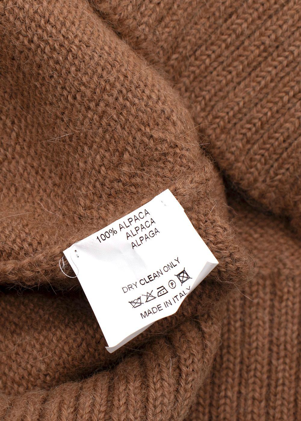 Purdey Camel Turtle Neck Alpaca Knit Shrug