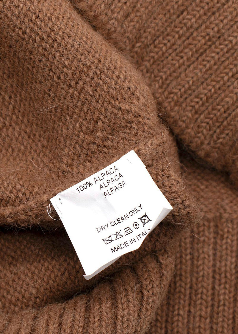 Purdey Camel Turtle Neck Alpaca Knit Shrug