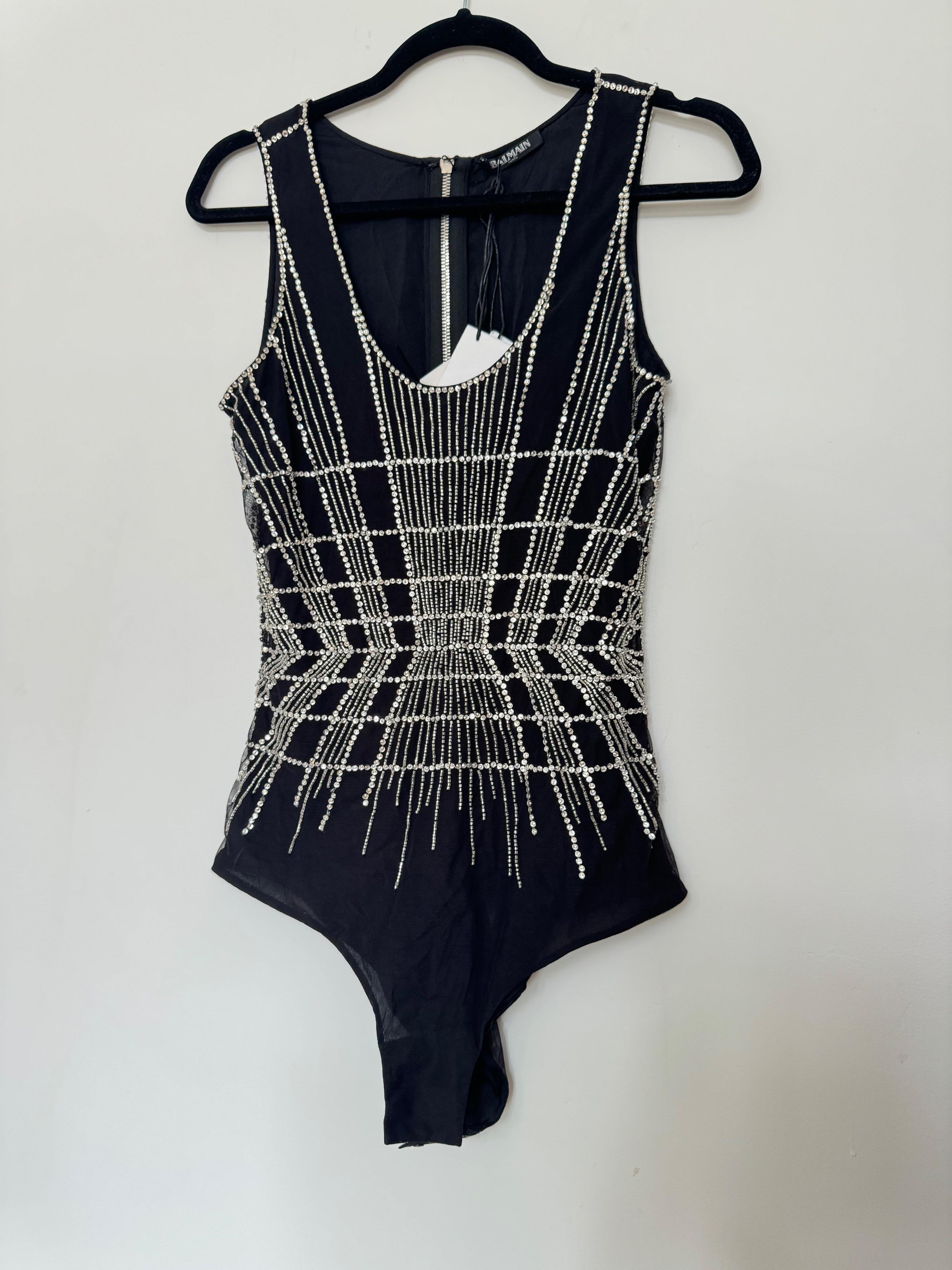 Embellished Black Bodysuit