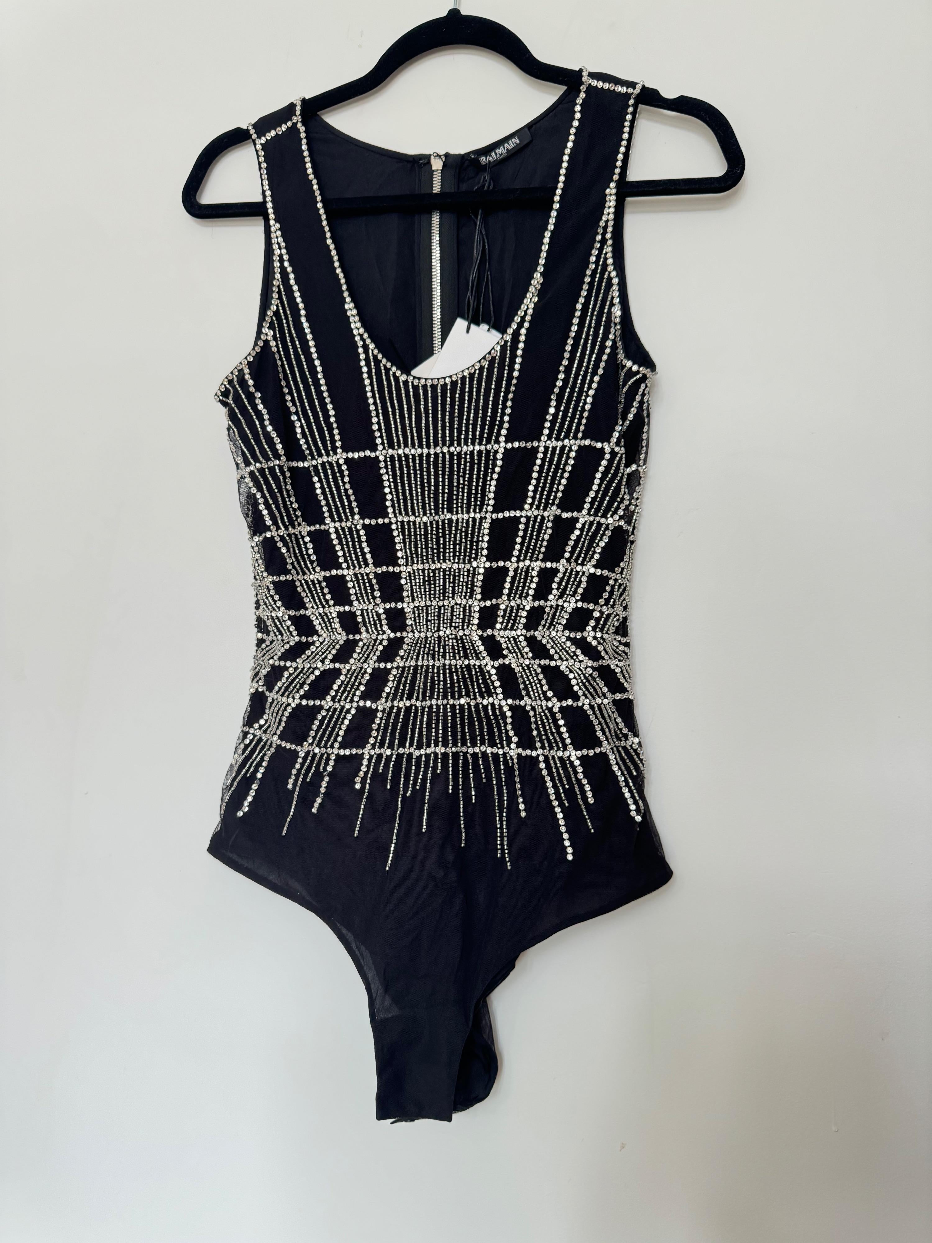 Embellished Black Bodysuit