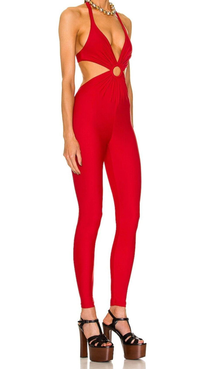Red Halterneck Catsuit