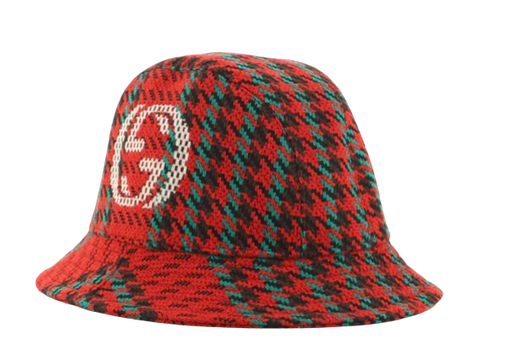 Gucci Red Tweed Fedora Hat