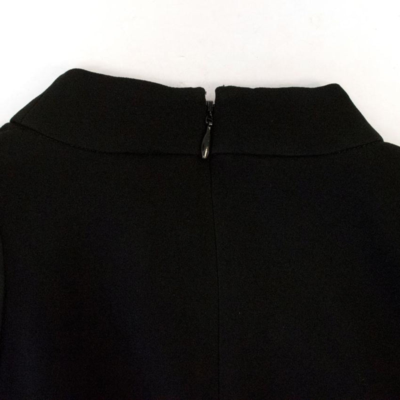 Halston Heritage Black High Neck Crepe Dress with Studs
