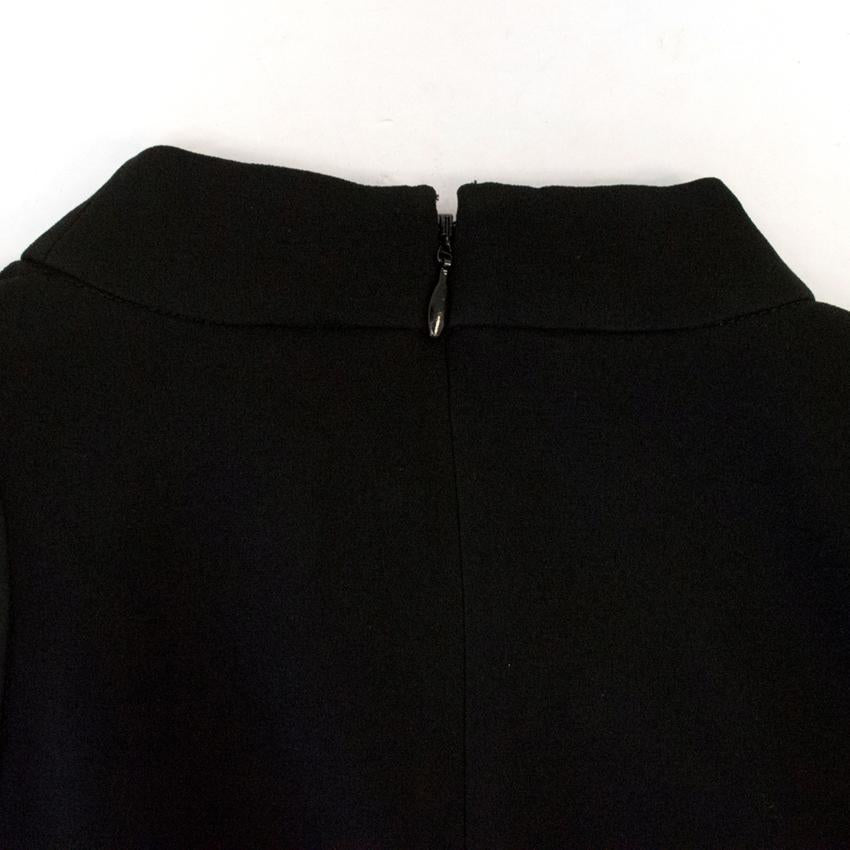 Halston Heritage Black High Neck Crepe Dress with Studs