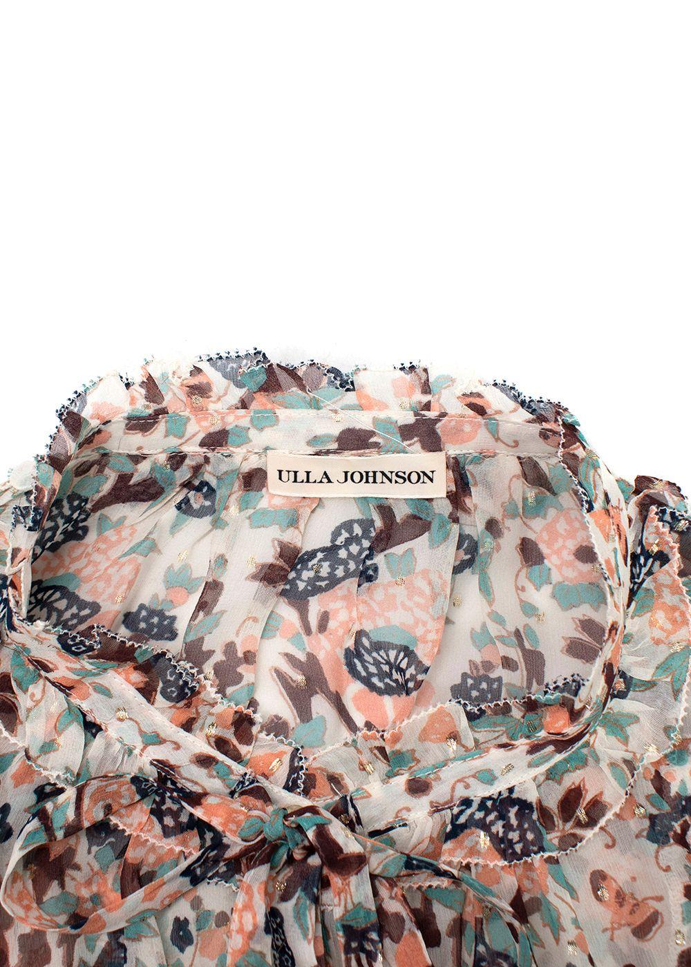 Ulla Johnson Floral Sheer Silk Blouse