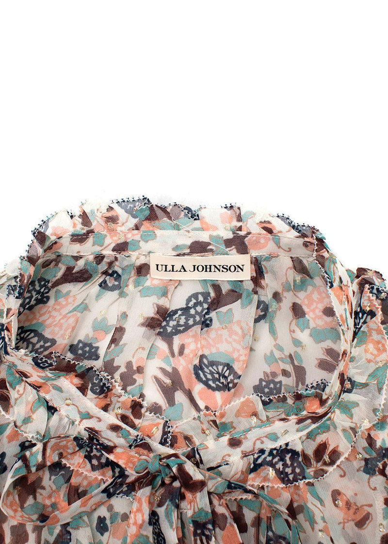 Ulla Johnson Floral Sheer Silk Blouse