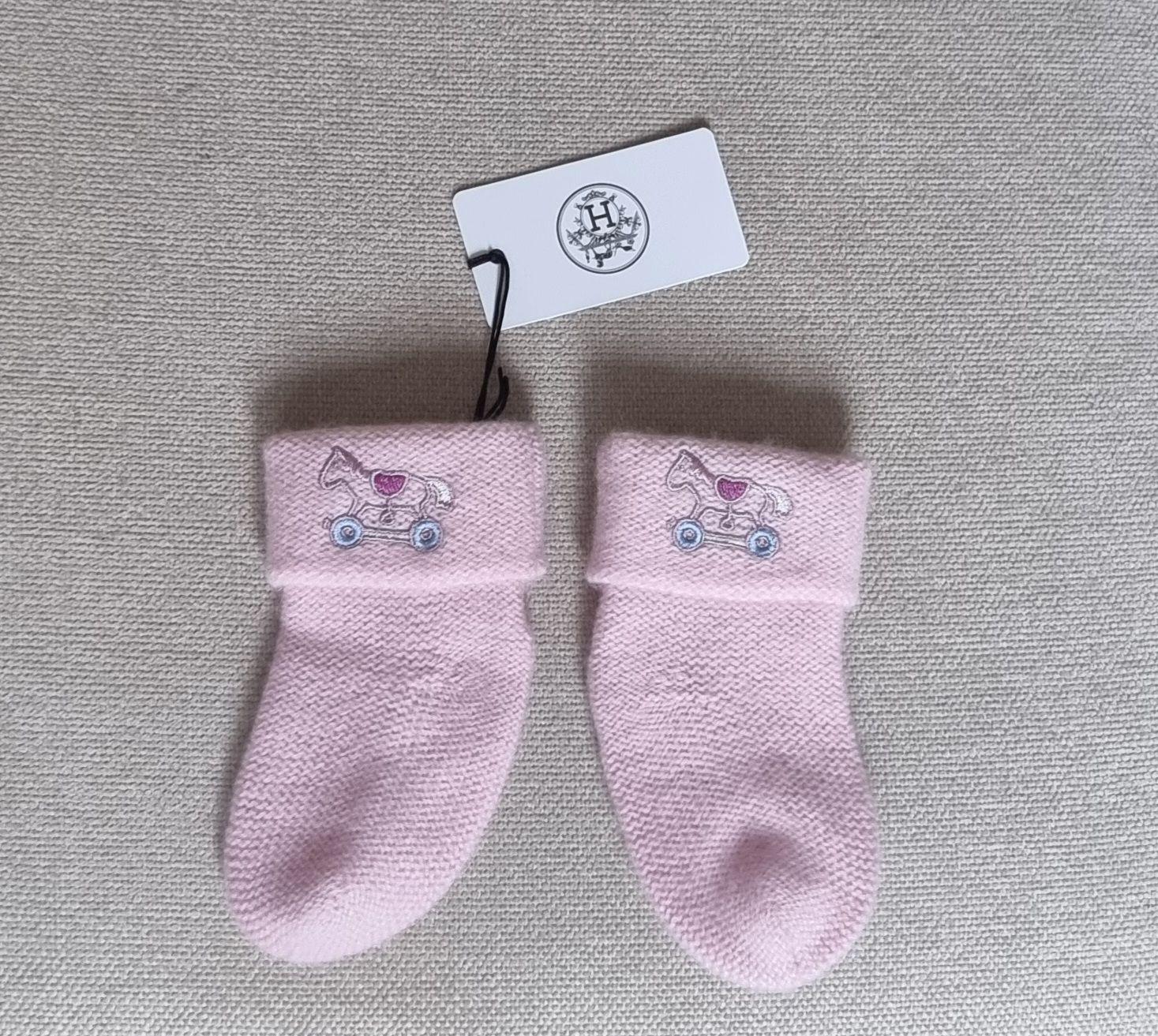 Hermes Pink Cashmere Baby Socks