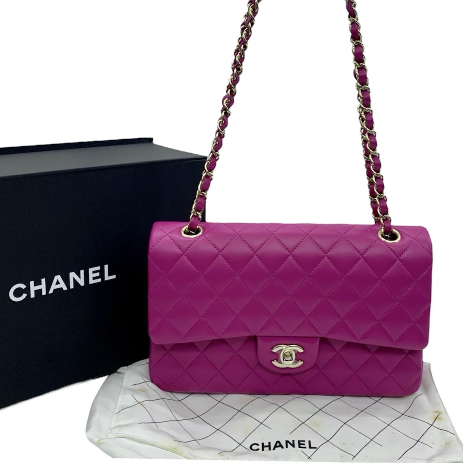 Chanel Pink Medium Lambskin Double Flap Bag
