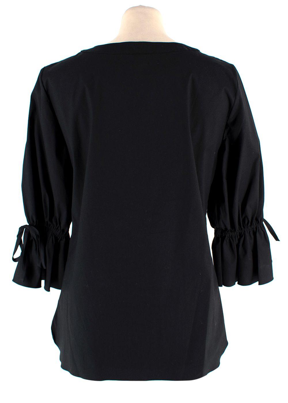 Carolina Herrera Black Poplin Blouse
