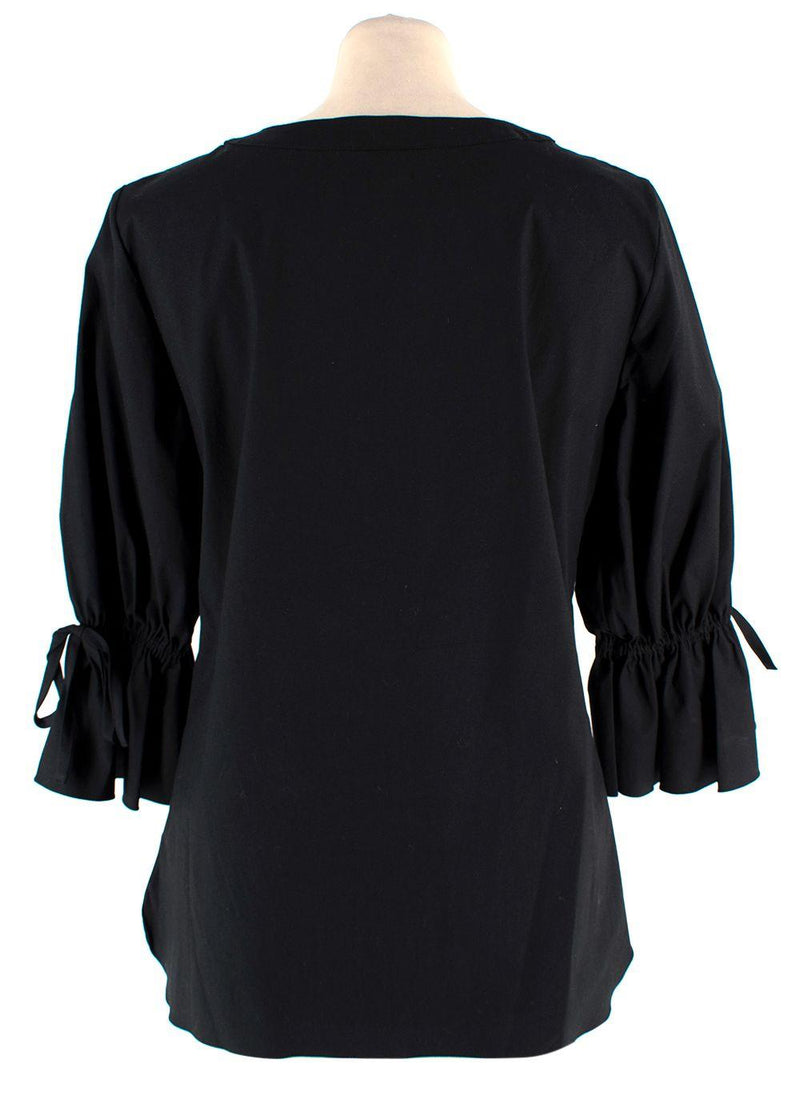 Carolina Herrera Black Poplin Blouse