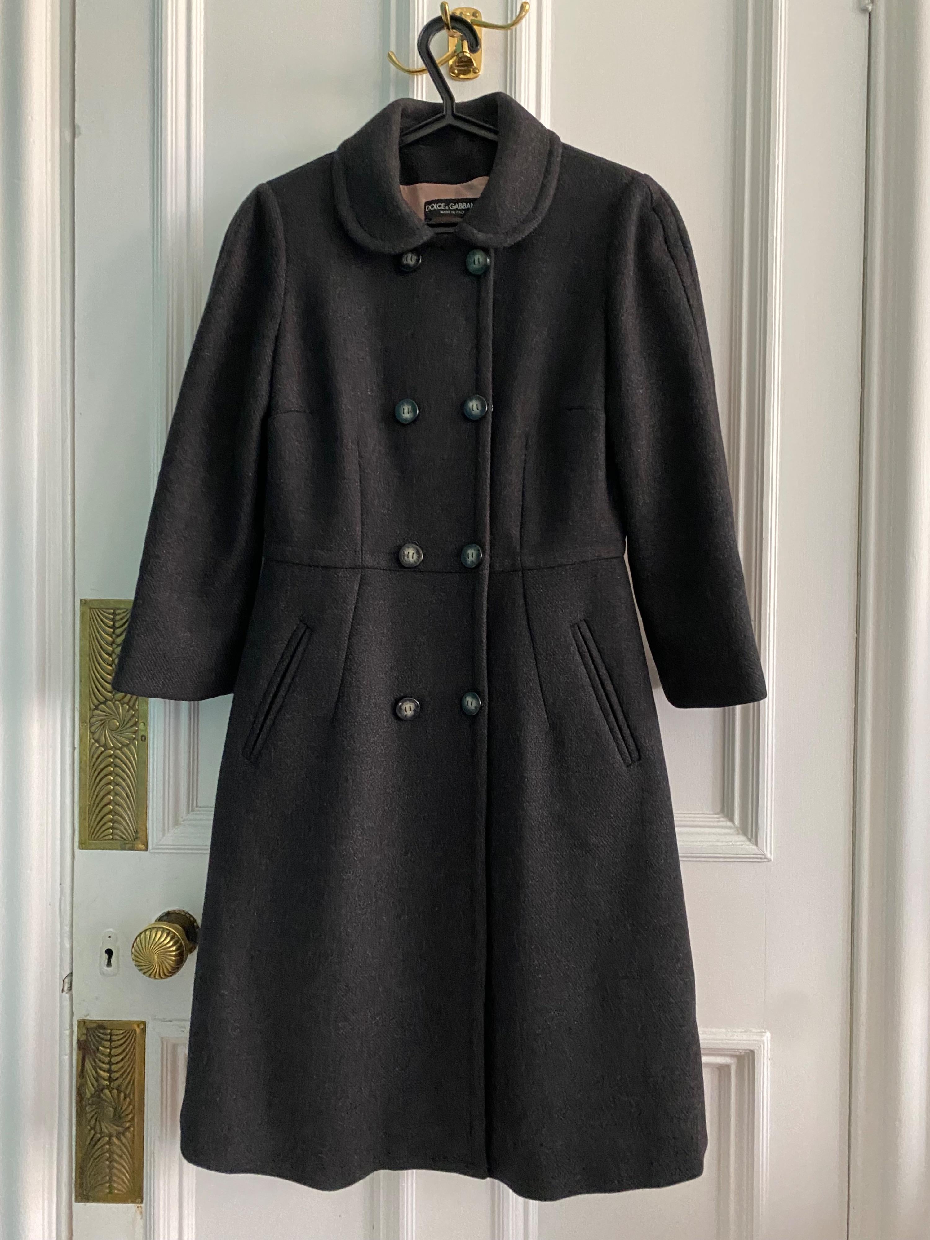 Dolce & Gabbana Charcoal Double Breasted Pea Coat