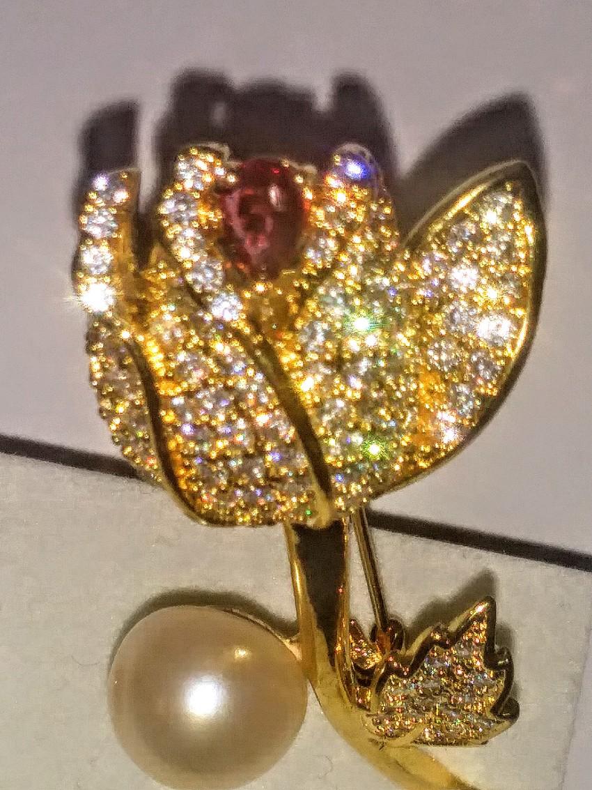 Bespoke Crystal Embellished Rose Brooch