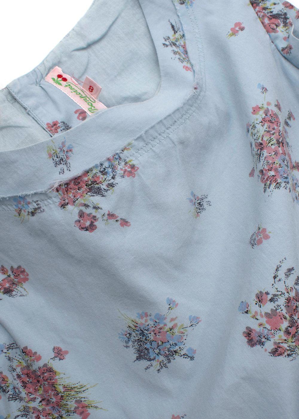 Bonpoint Kids Blue Floral Print Dress 8yrs