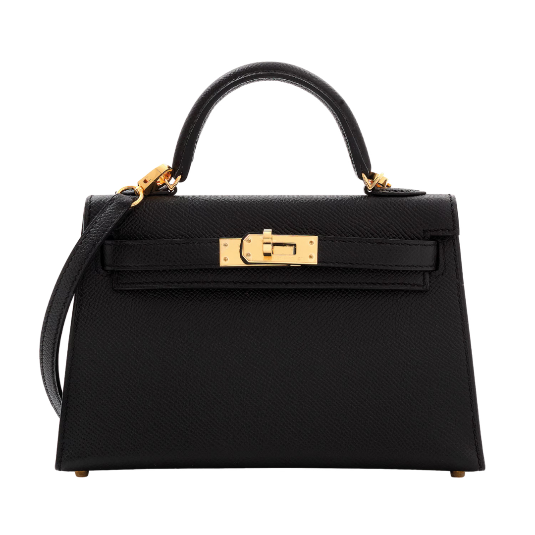 Hermès Kelly 20cm Epsom Sellier Noir Gold Hardware