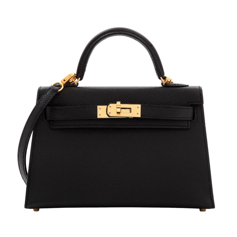 Hermès Kelly 20cm Epsom Sellier Noir Gold Hardware