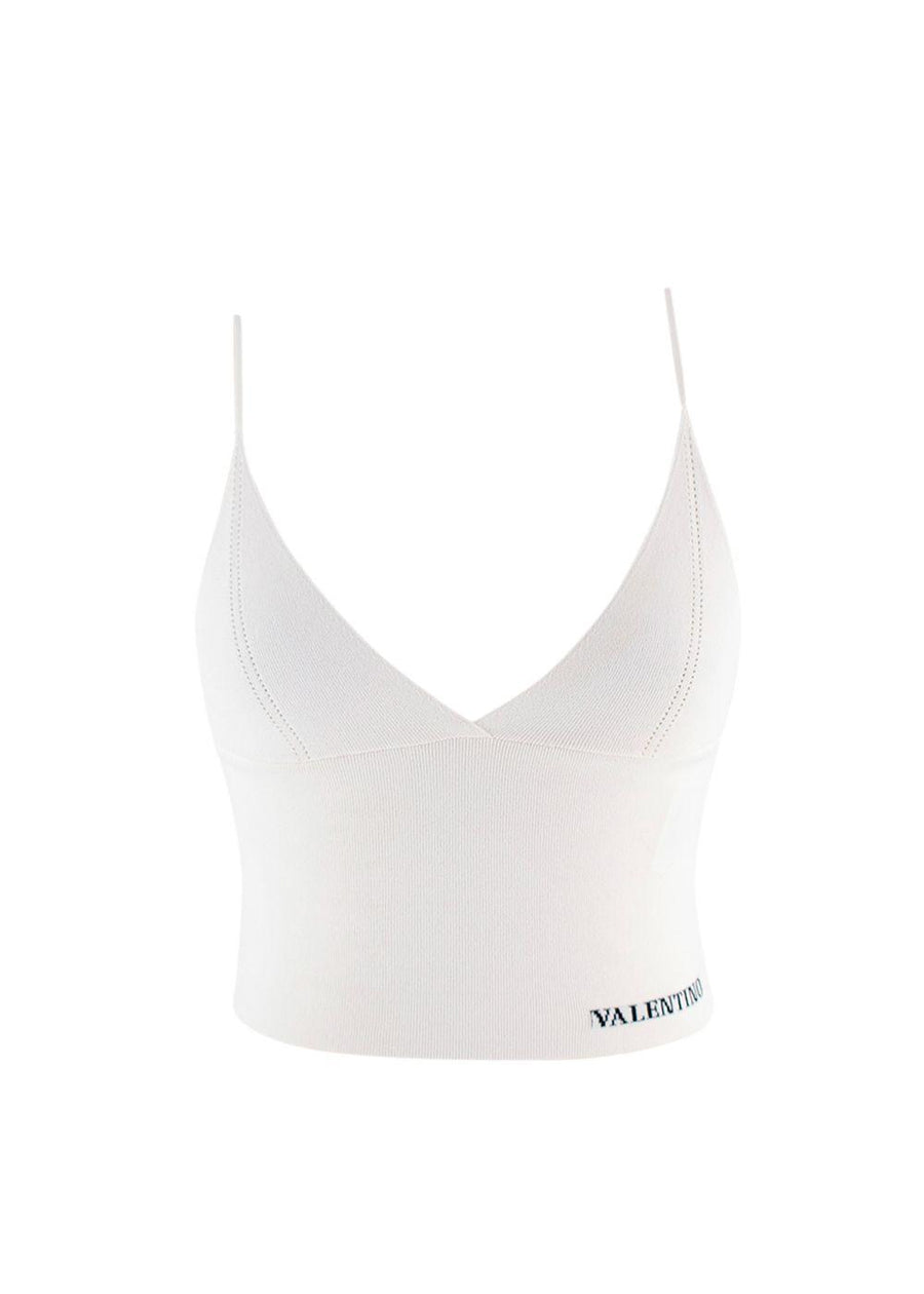 Valentino Fine Knit White Strappy Vest