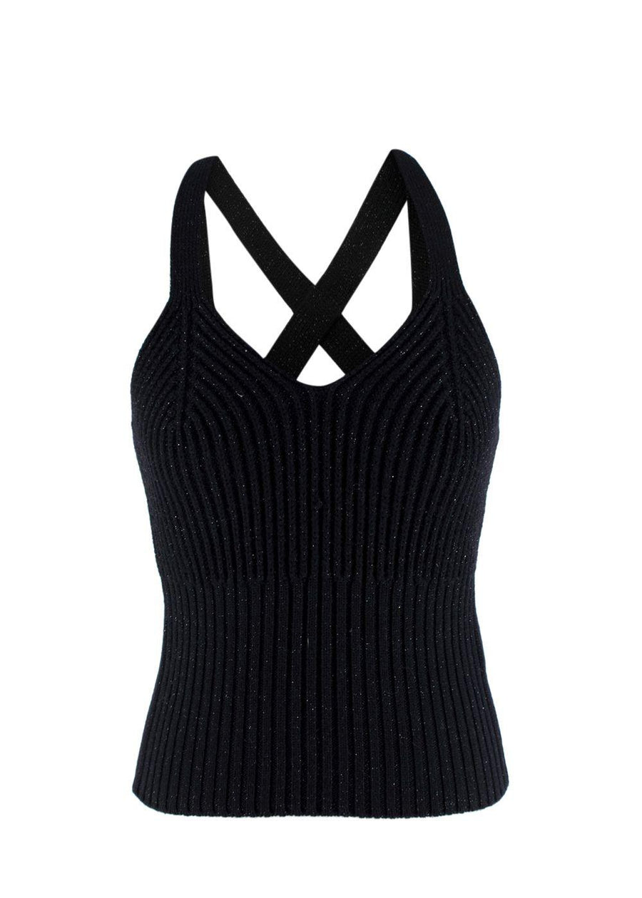 Bottega Veneta Black Sparkle Knitted Vest