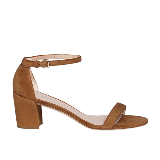 Stuart Weitzman Tan Suede Block Heeled Sandals