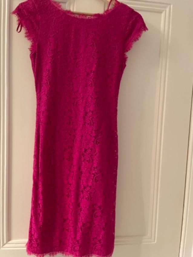 DVF Hot Orchid Barbara Lace Dress