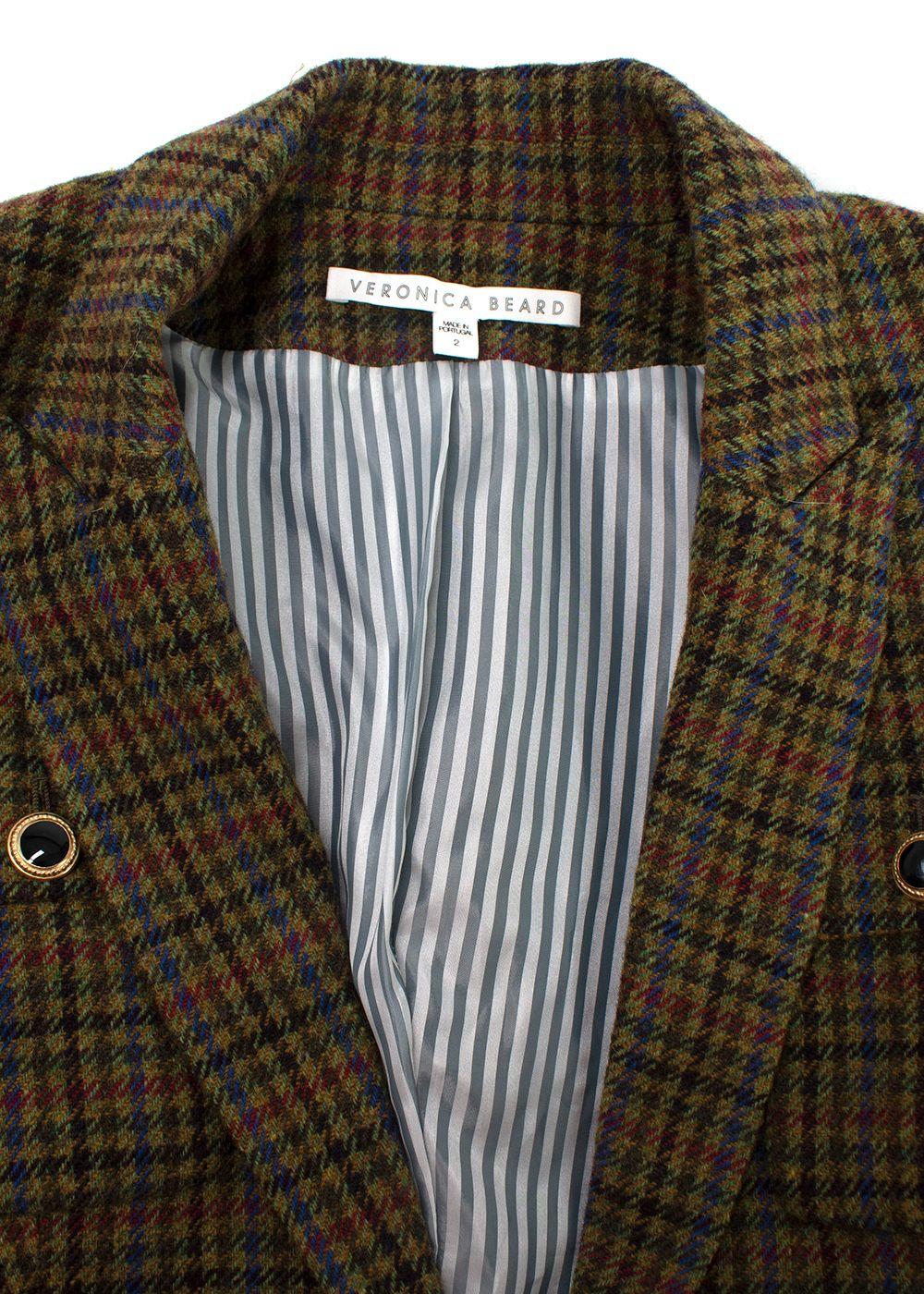Veronica Beard Brown Houndstooth Woollen Blazer
