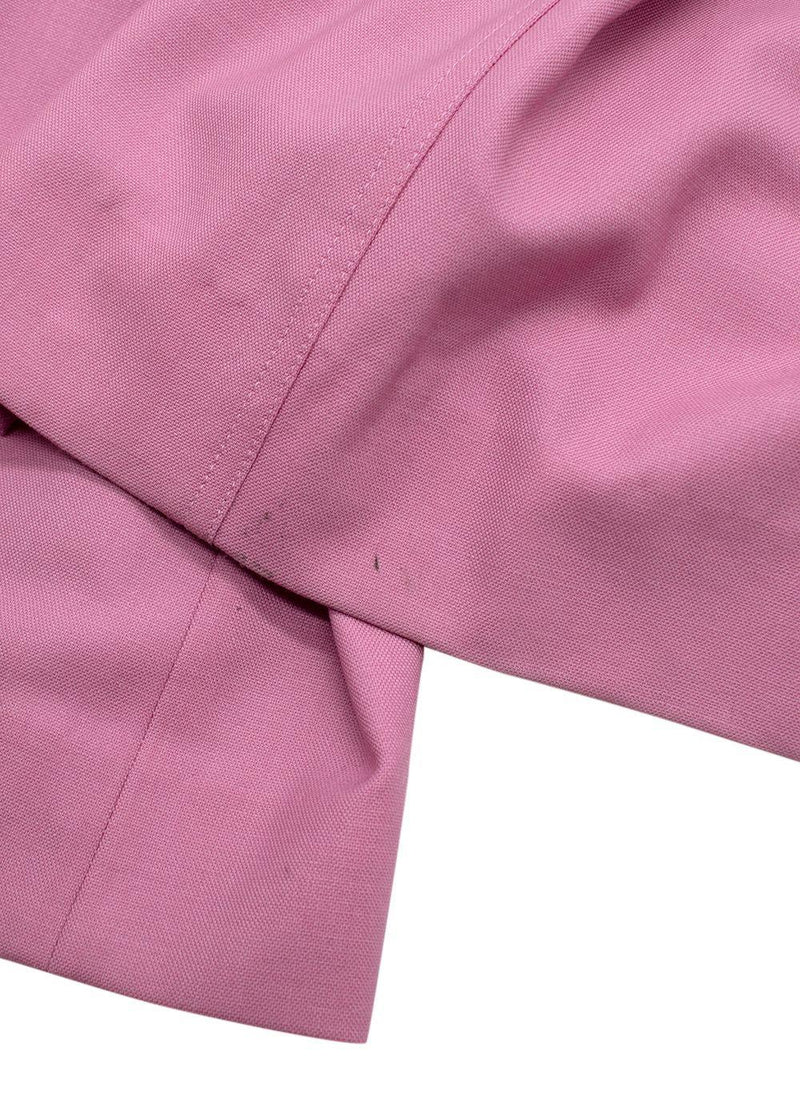 Chloe Pink Wide Leg Wool Blend Tailored Trousers