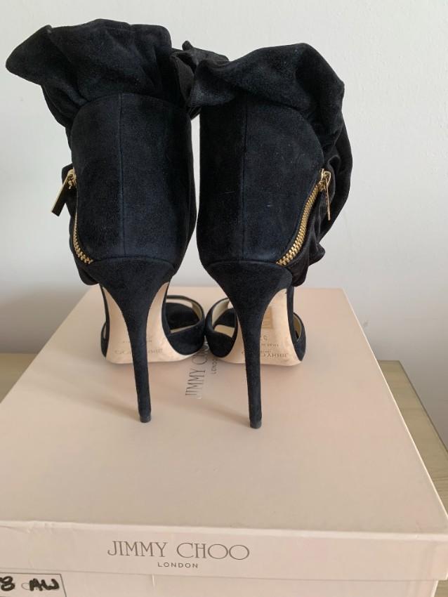 Jimmy Choo Black Katarina Ruffled Sandals