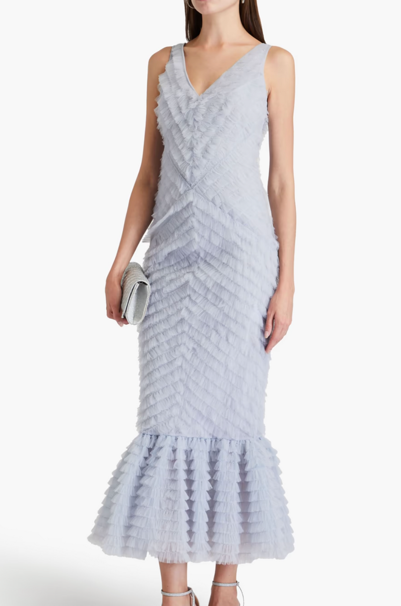 Huishan Zhang Janina Ruffled  Midi Dress