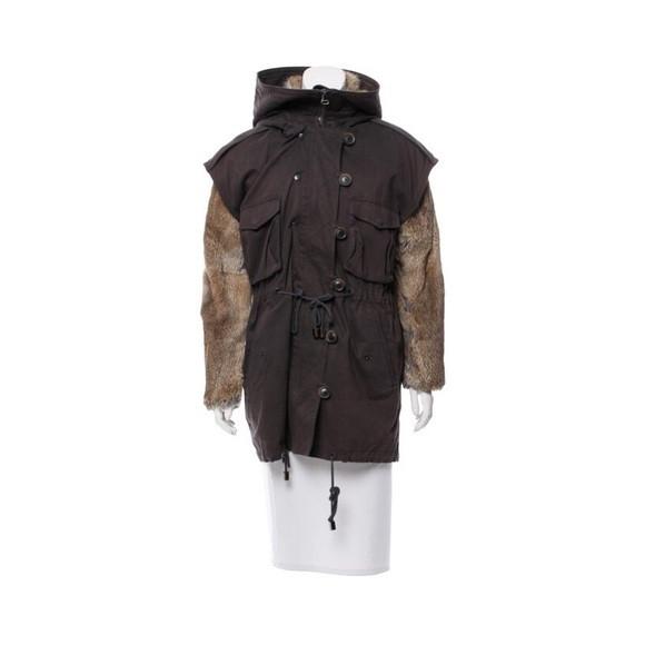 3.1 Phillip Lim Brown Parka With Rabbit Fur