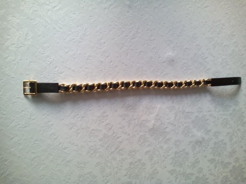Chanel Vintage Gold Plated Leather Chain Belt
