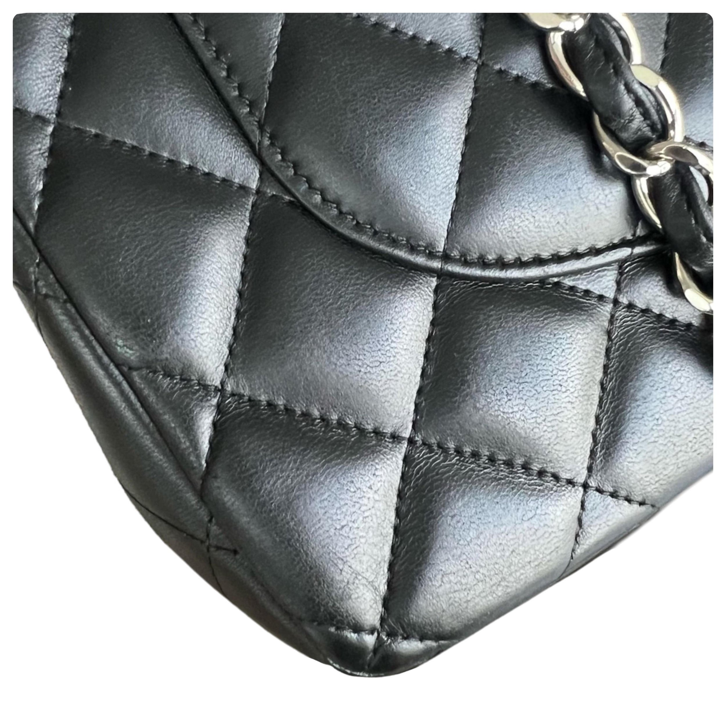 Chanel Black Lambskin Jumbo Double Flap Bag