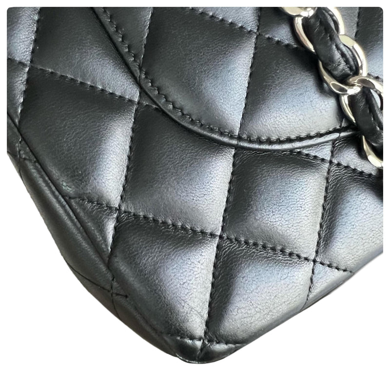 Chanel Black Lambskin Jumbo Double Flap Bag
